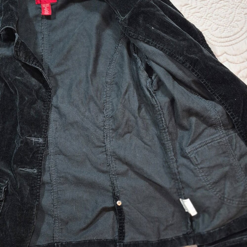 Gloria Vanderbilt Black Cordouroy Women's Blazer size XL Retro Regular Elegant* - Picture 5 of 12